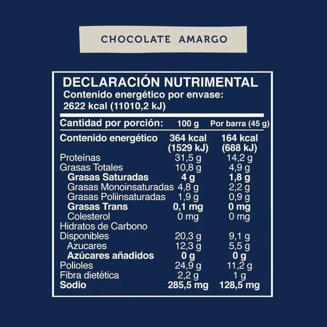 Barras Wild Protein Chocolate Amargo c/16pzas.