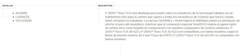 Llanta Pirelli P Zero Race TLR 700×28