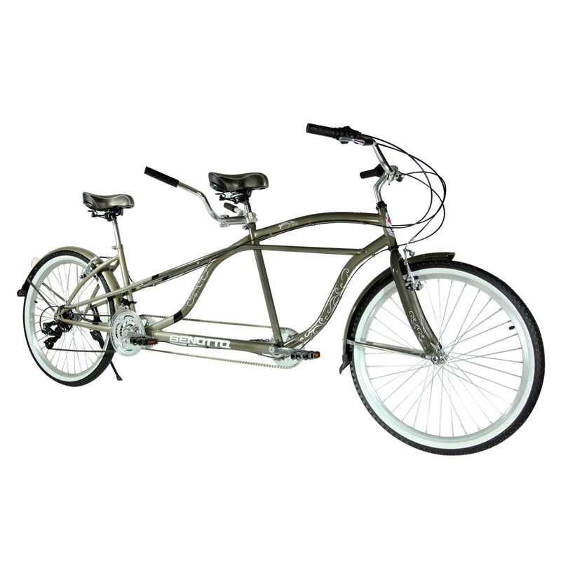 Bicicleta BENOTTO City TANDEM FOR 2 R26 21V. Shimano Frenos 'V' Acero Cafe Cobrizo/Plata Talla:UN