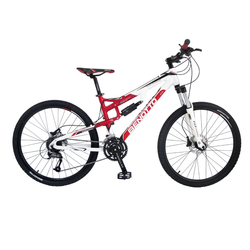 Bicicleta BENOTTO Montaña DS-900 R27.5 27V. Hombre Shimano Altus Frenos Doble Disco Hidraulico Aluminio Rojo/Blanco Talla:SM
