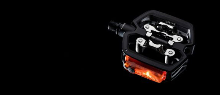 LOOK Pedal Híbrido GEO TREKKING ROC VISION Plataforma con Pins / Contacto SPD Aluminio/CrMo con Luz + Placas