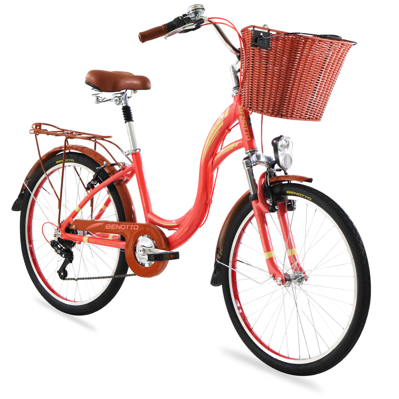 Bicicleta BENOTTO City CITY BIKE R24 7V. Mujer FS Sunrace Frenos 'V' Aluminio Naranja Talla:UN