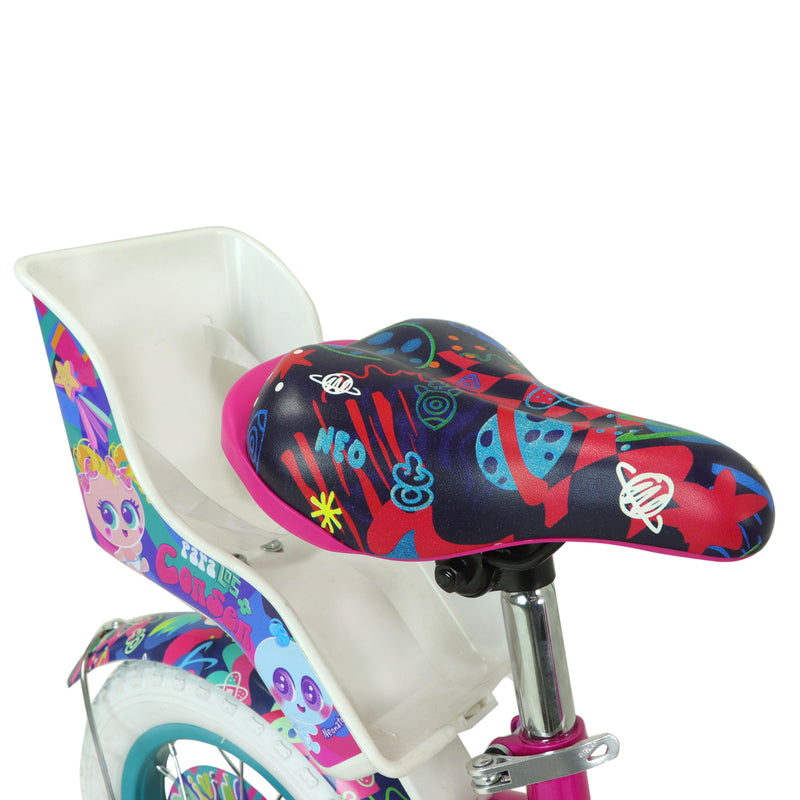 Bicicleta DISTROLLER Infantil NEONATO R12 1V. Niña Frenos Contrapedal Ruedas Laterales-Salpicaderas-Timbre-Porta Muñeca Acero Rosa Talla:UN