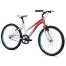 Bicicleta LYNX Montaña R24 1V. Mujer Frenos 'V' Acero Coral/Blanco Talla:UN