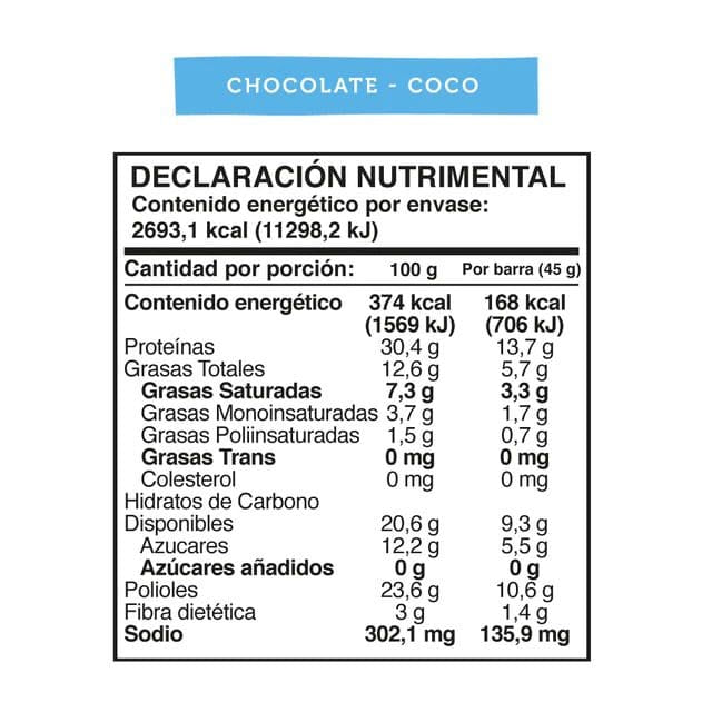 Barras Wild Protein Chocolate y Coco c/16pzas.