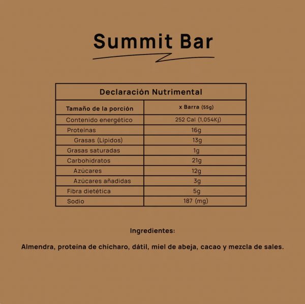 Mountain Bites Summit Bar Chocolate Fudge Caja c/10pz