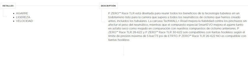 Llanta Pirelli P Zero Race TLR Red Edition 700×26