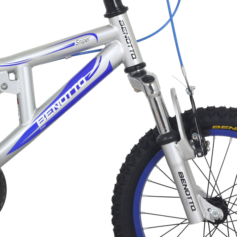 Bicicleta BENOTTO Montaña SNIPER R16 1V. Niño DS Frenos 'V' Acero Gris/Azul Talla:UN