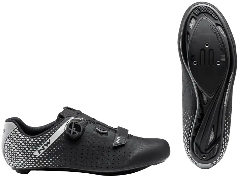 NORTHWAVE ZAPATO DE RUTA CORE PLUS 2 NEGRO/PLATA