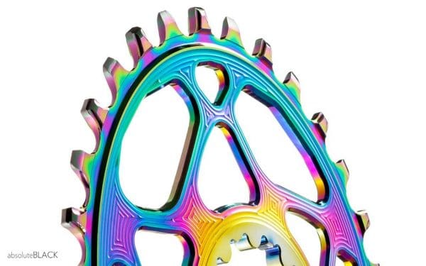 Absolute Black Oval Direct Mount Shimano 12V Rainbow 34T