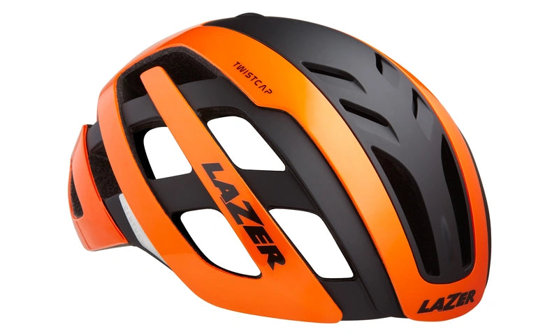 CASCO ROAD CENTURY MIPS  NARANJA FLASH NEGRO  LED TALLA M