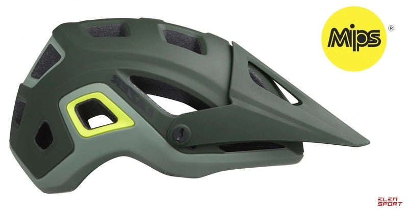 CASCO MTB IMPALA MIPS VERDE OSCURO MATE AMARILLO TALLA L