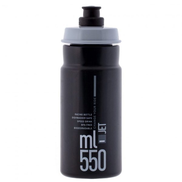 Anfora Elite Jet Negra Logo Gris 550ml