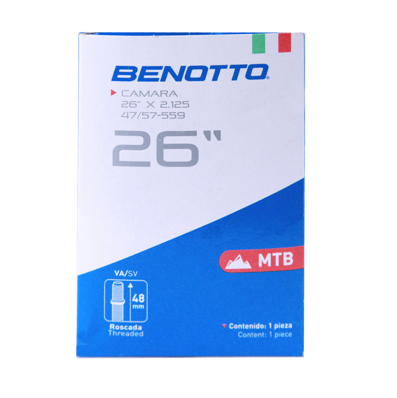 BENOTTO Cámara 26X1.75/2.125 Montaña V.A. 48mm Cajita