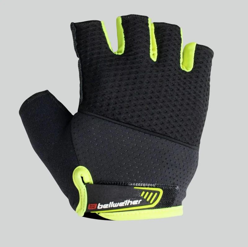 GUANTES BELLWETHER GEL SUPREME NEGRO/VERDE FLUORESCENTE CHICO