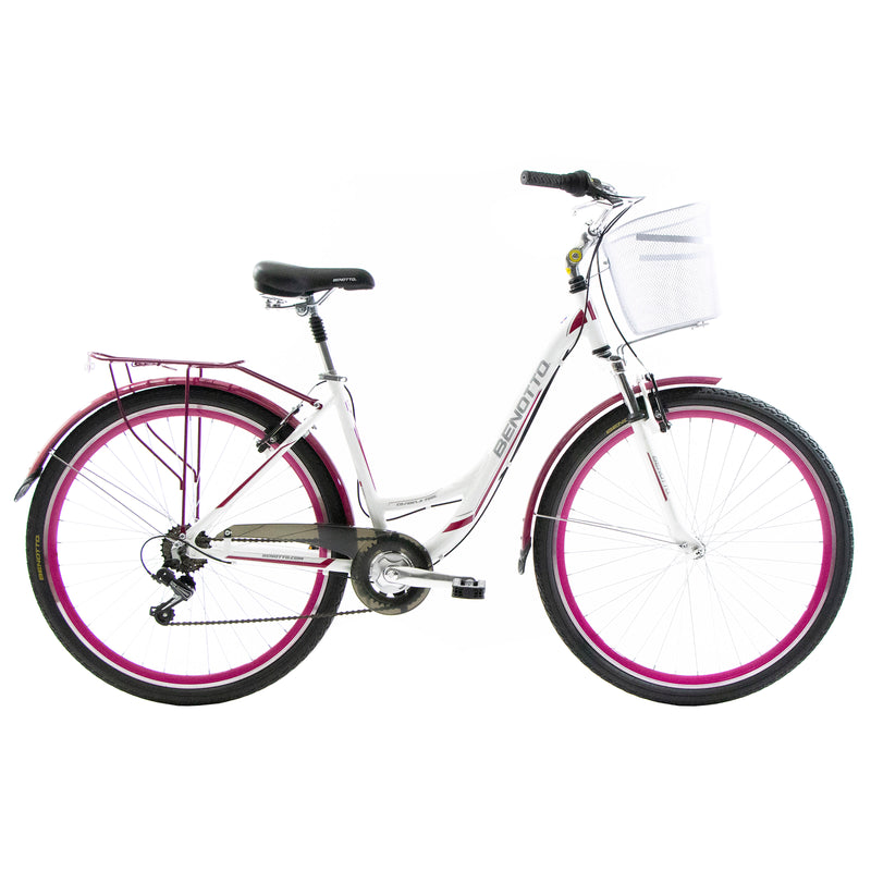 Bicicleta BENOTTO City COSENZA R700C 7V. Mujer FS Shimano Frenos 'V' Aluminio BlancoTalla:UN