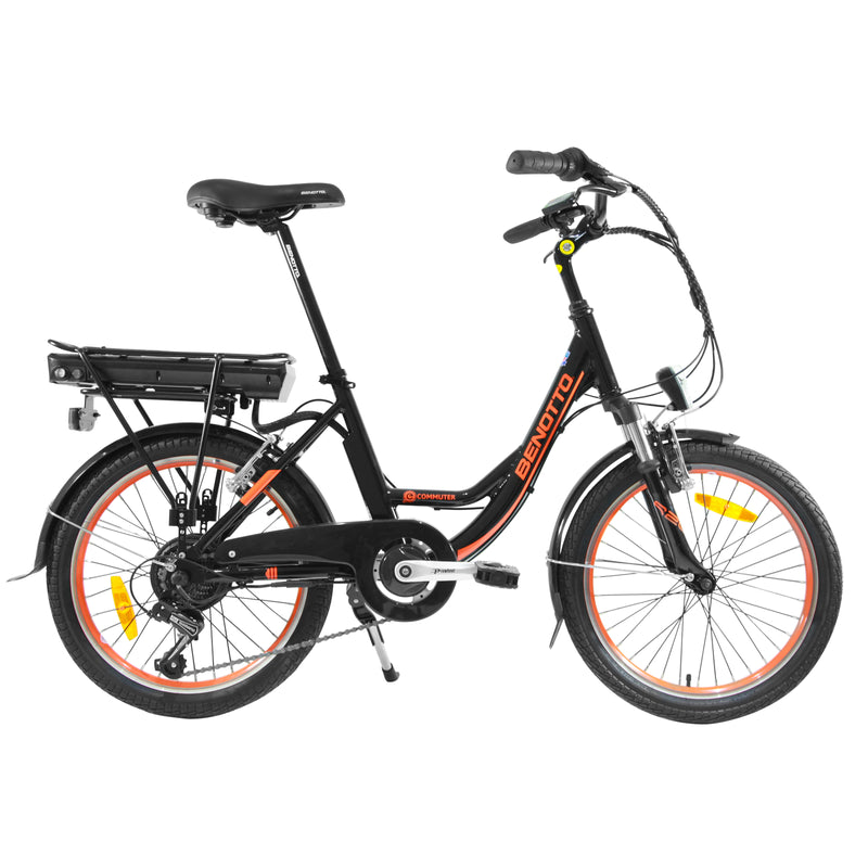 Bicicleta BENOTTO City E-Bike R20 7V. FS Aluminio Negro/Naranja Talla:UN