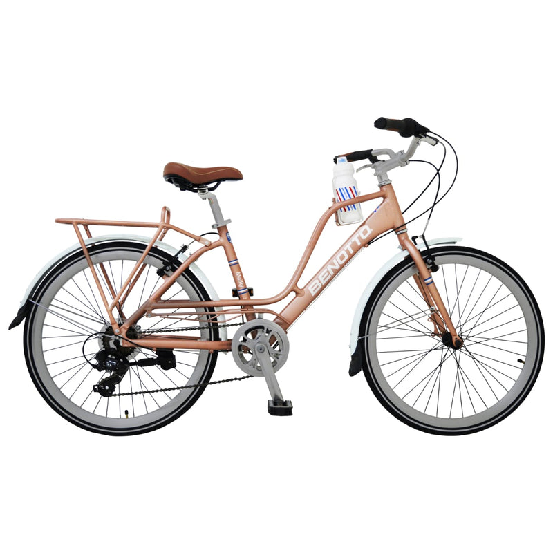 Bicicleta BENOTTO City MAILLY R24 7V. Unisex Frenos 'V' Aluminio Rosa Palido Metalico Talla:UN