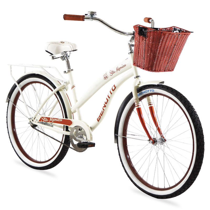 Bicicleta BENOTTO City STA. MONICA R26 1V. Mujer Frenos Contrapedal Acero Blanco/Cobrizo Talla:UN