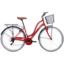 Bicicleta BENOTTO City VIAGGIO R700C 7V. Unisex Frenos 'V' Acero Rojo Talla:UN