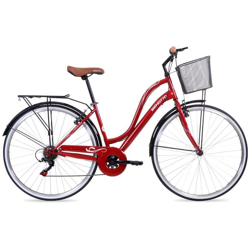 Bicicleta BENOTTO City VIAGGIO R700C 7V. Unisex Frenos 'V' Acero Rojo Talla:UN
