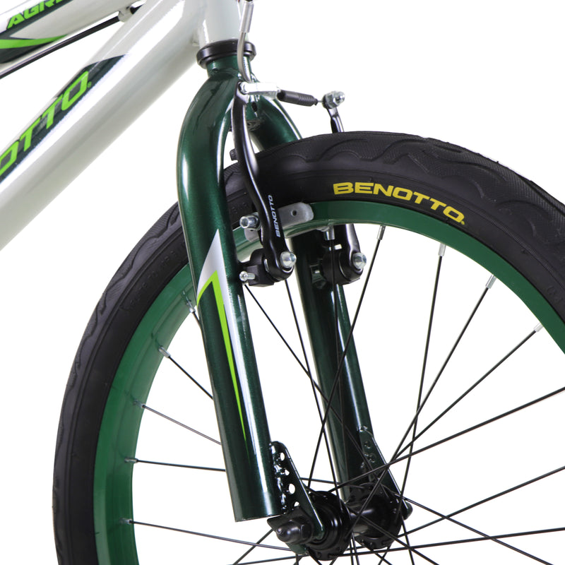 Bicicleta BENOTTO Cross AGRESSOR R20 1V. Niño Frenos 'V' Acero Verde/Plata/Verde Oscuro Talla:UN