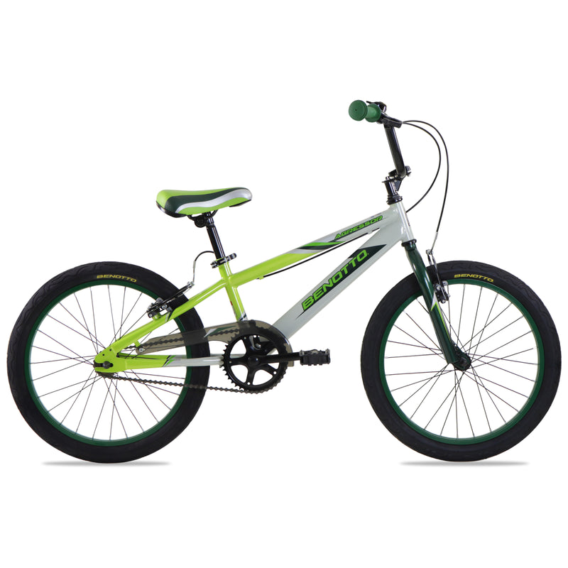 Bicicleta BENOTTO Cross AGRESSOR R20 1V. Niño Frenos 'V' Acero Verde/Plata/Verde Oscuro Talla:UN