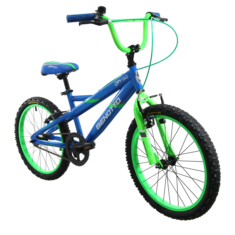 Bicicleta BENOTTO Cross DIAVOLO R20 1V. Niño Frenos 'V' Acero Azul/Verde Neon Talla:UN