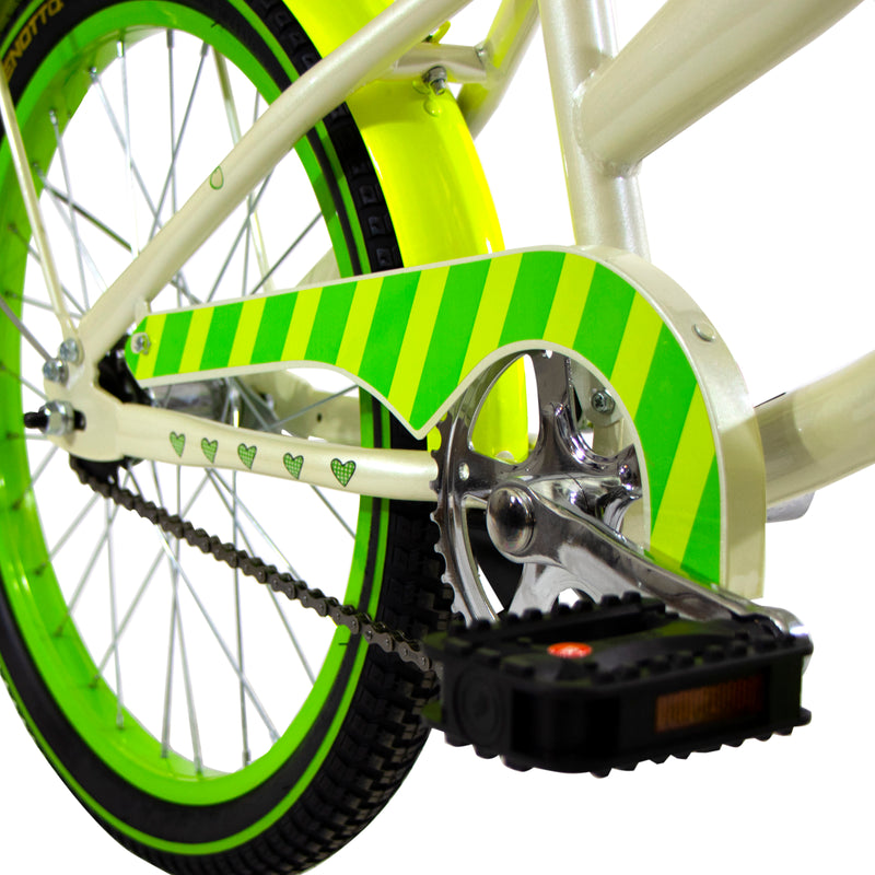 Bicicleta BENOTTO Cross GISELLE R20 1V. Niña Frenos Contrapedal Crema Calcomania Verde Claro Talla:UN