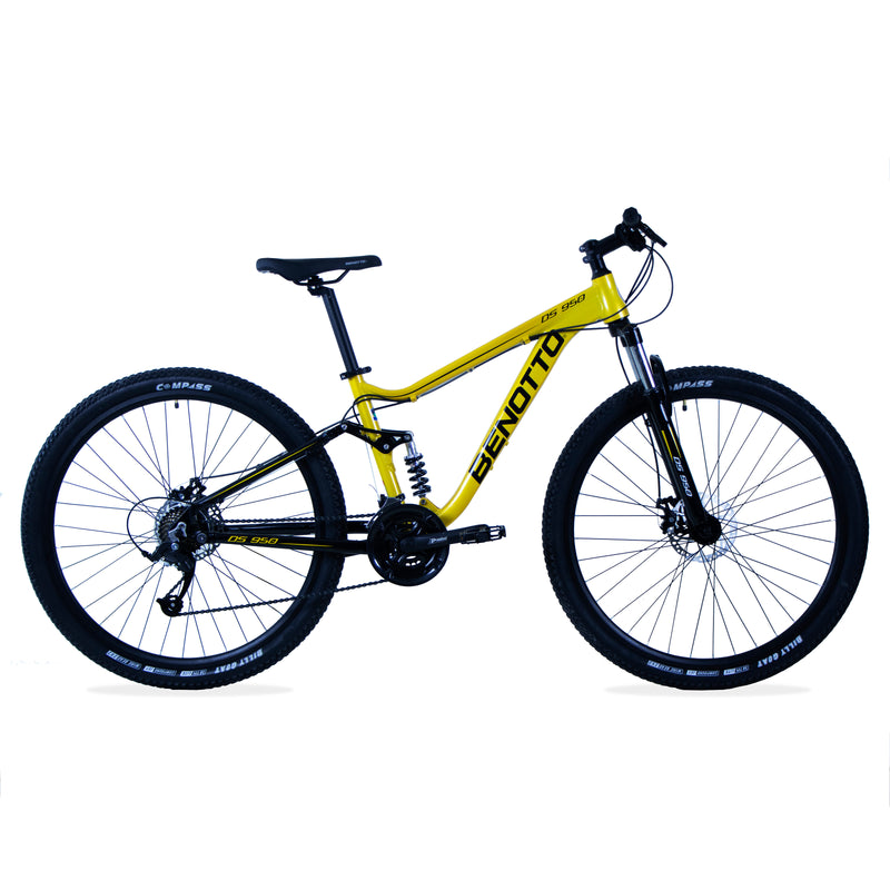 Bicicleta BENOTTO Montaña DS-950 R29 24V. Hombre Frenos Doble Disco Mecanico Aluminio Amarillo Talla:UN