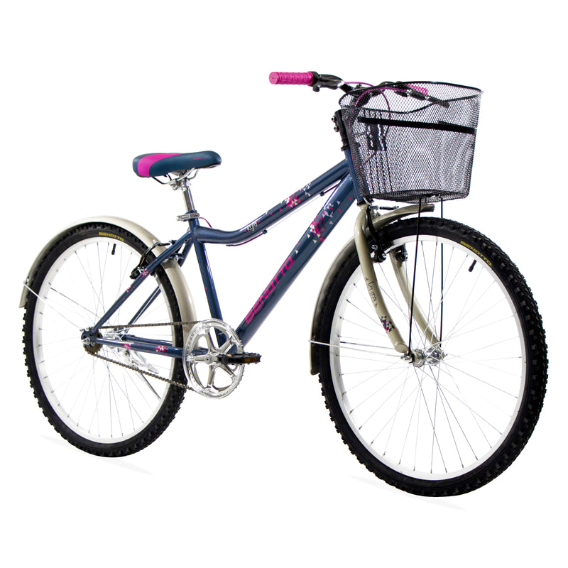 Bicicleta BENOTTO Montaña KYRA R26 1V. Mujer Frenos 'V' Acero Azul/Oro Palido Talla:UN