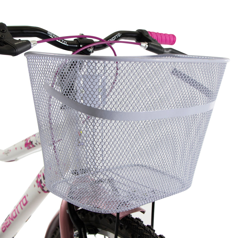 Bicicleta BENOTTO Montaña KYRA R26 1V. Mujer Frenos 'V' Acero Blanco/Rosa Metalico Talla:UN