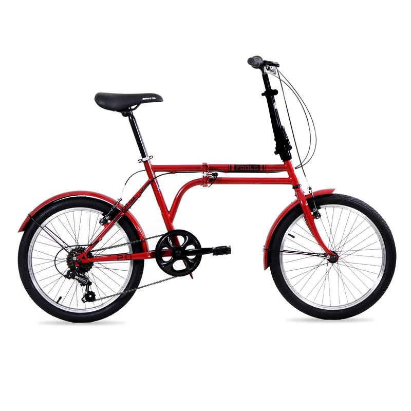 Bicicleta BENOTTO Plegable FOOLD R20 6V. Frenos 'V' Acero Rojo Talla:UN