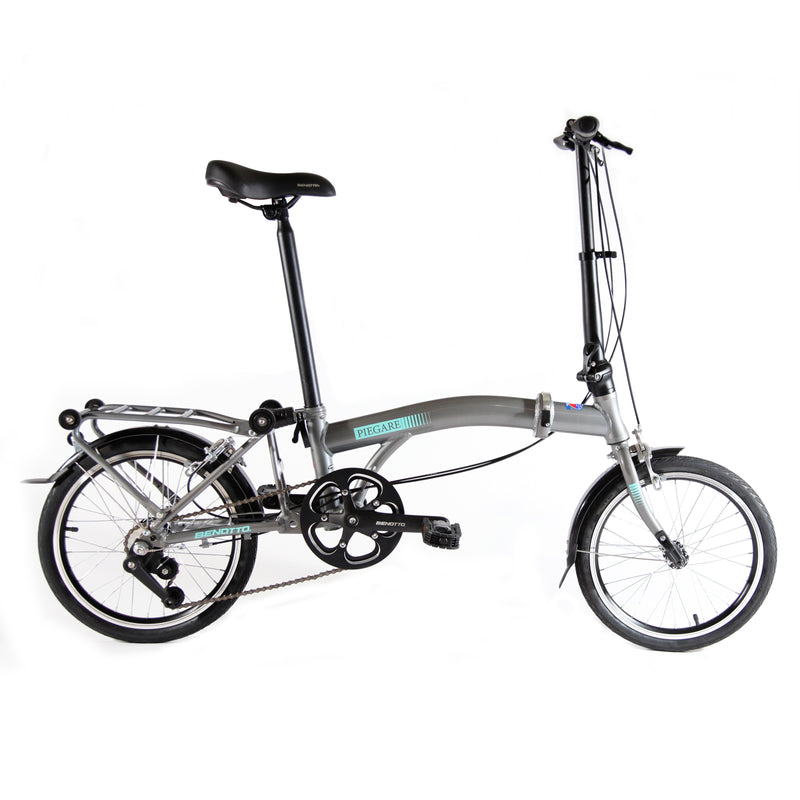 Bicicleta BENOTTO Plegable PIEGARE R16 3V. Unisex Frenos 'V' Aluminio Gris Talla:UN