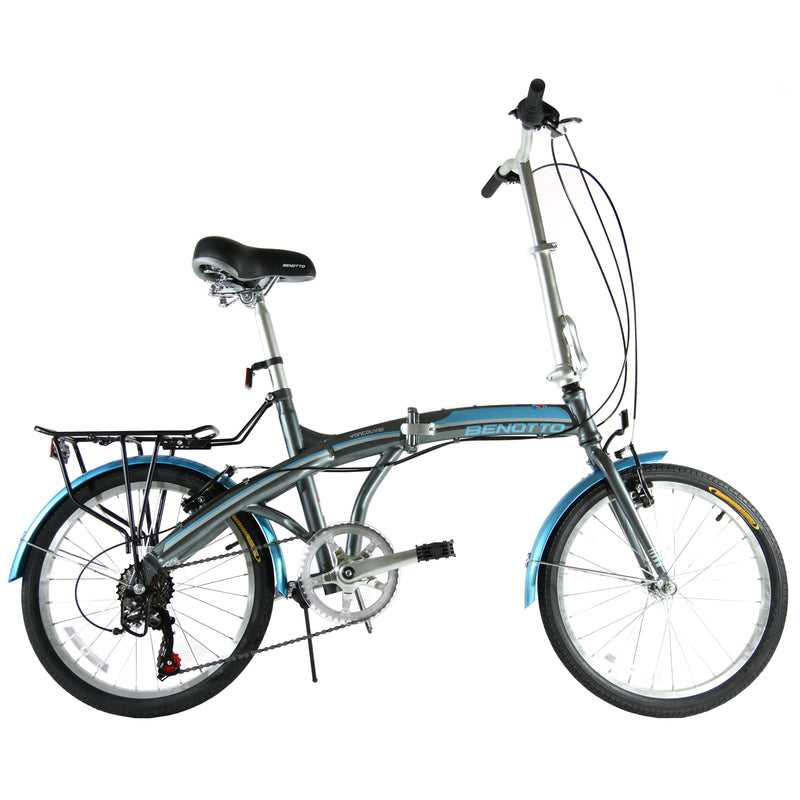 Bicicleta BENOTTO Plegable VANCOUVER R20 7V. Frenos 'V' Acero Gris/Azul Claro Talla:UN