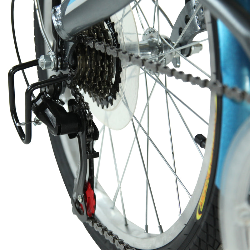 Bicicleta BENOTTO Plegable VANCOUVER R20 7V. Frenos 'V' Acero Gris/Azul Claro Talla:UN