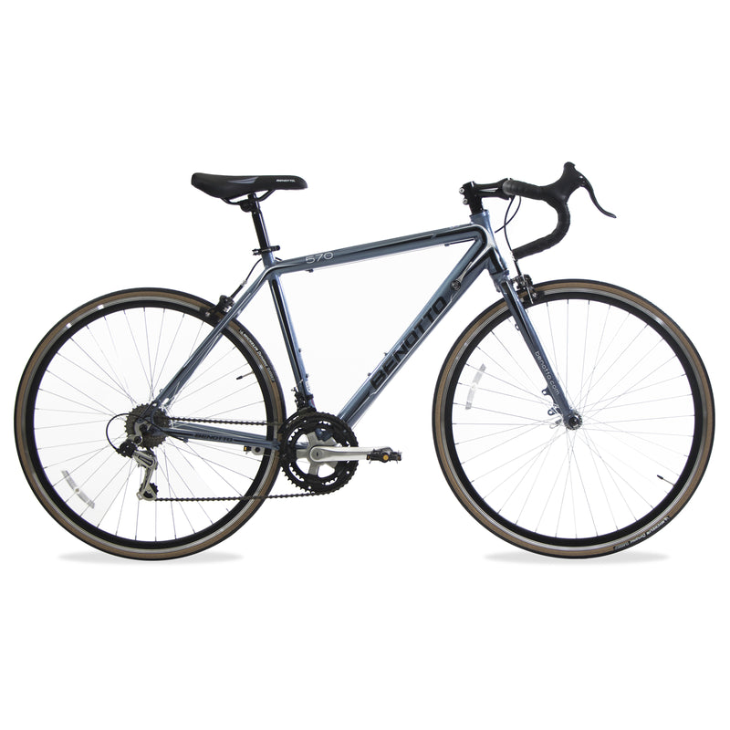 Bicicleta BENOTTO Ruta 570 R700 14V. Shimano TY18 Frenos Carrera Aluminio Gris Azulado Talla:54
