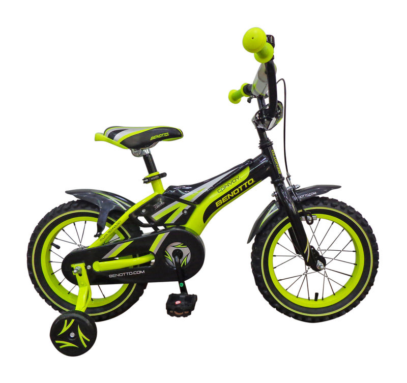Bicicleta BENOTTO Infantil CONVOY R14 1V. Niño Frenos Caliper/Contrapedal Acero Negro/Amarillo Neon Talla:UN