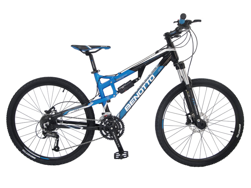 Bicicleta BENOTTO Montaña DS-900 R26 27V. Hombre Shimano Altus Frenos Doble Disco Hidraulico Aluminio Azul/Negro Talla:SM