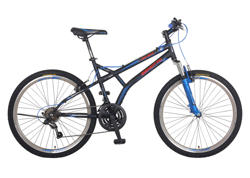 Bicicleta BENOTTO Montaña FIRE BACK R26 21V. Montaña Hombre FS Frenos 'V' Acero Negro/Azul Talla:UN