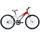 Bicicleta LYNX Montaña R24 1V. Mujer Frenos 'V' Acero Coral/Blanco Talla:UN