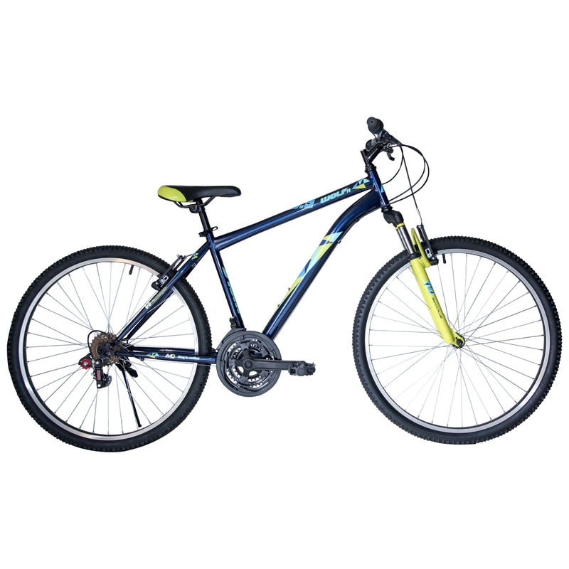 Bicicleta WOLF Montaña R27.5 18V. Hombre FS Frenos 'V' Acero Azul/Verde Limon Talla:UN