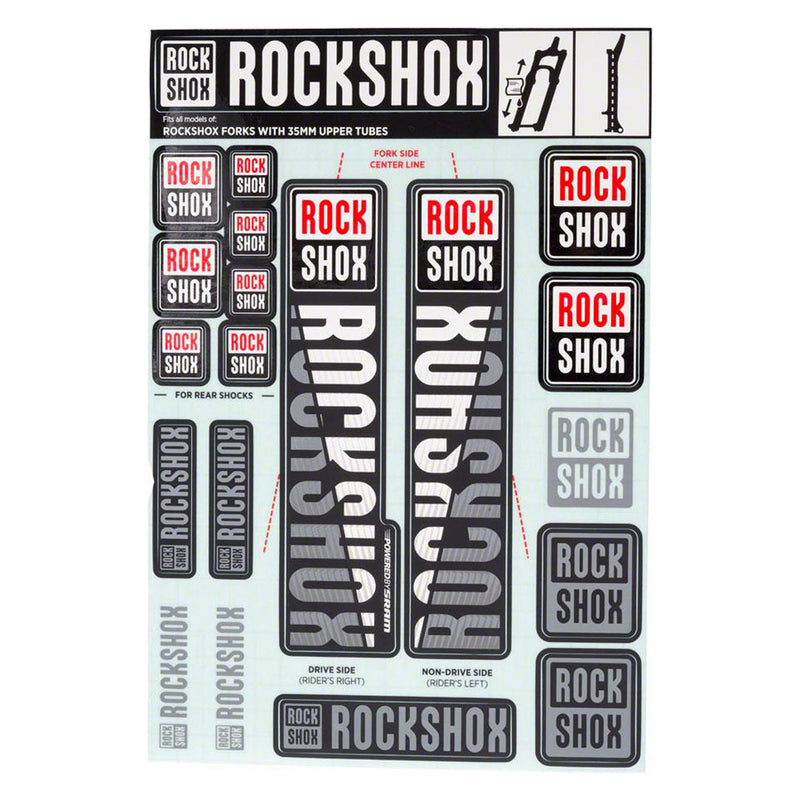 Calcomania para Suspension ROCK SHOX 35mm Blanco 11.4318.003.506