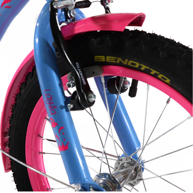 BENOTTO Bicicleta Infantil Cross LAYLA R16 1V. Niña Frenos V con Porta Bulto, Ruedas Laterales Acero Azul Talla:UN