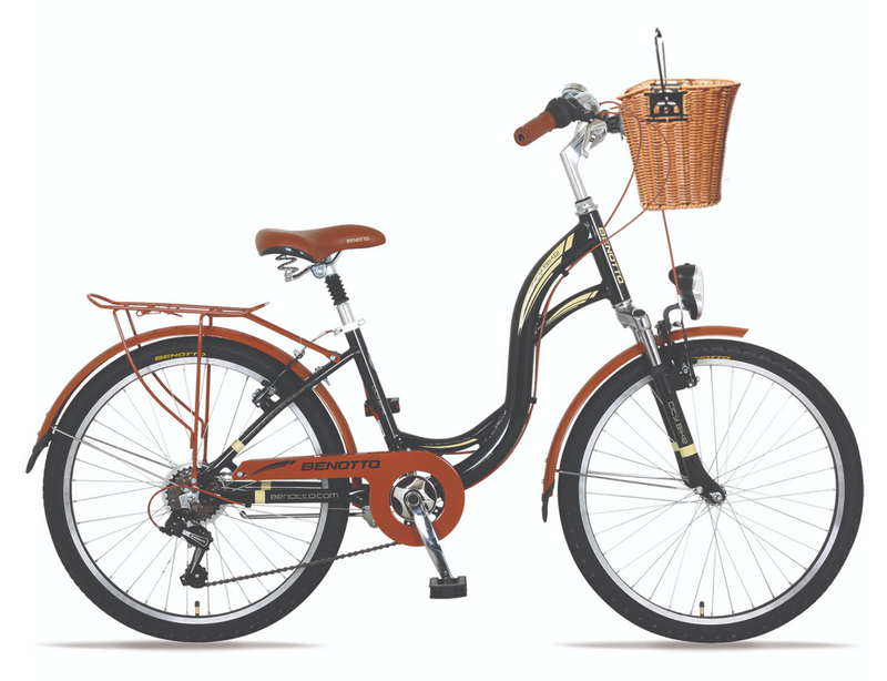 BENOTTO Bicicleta Urbana R24 7V.  NEGRA