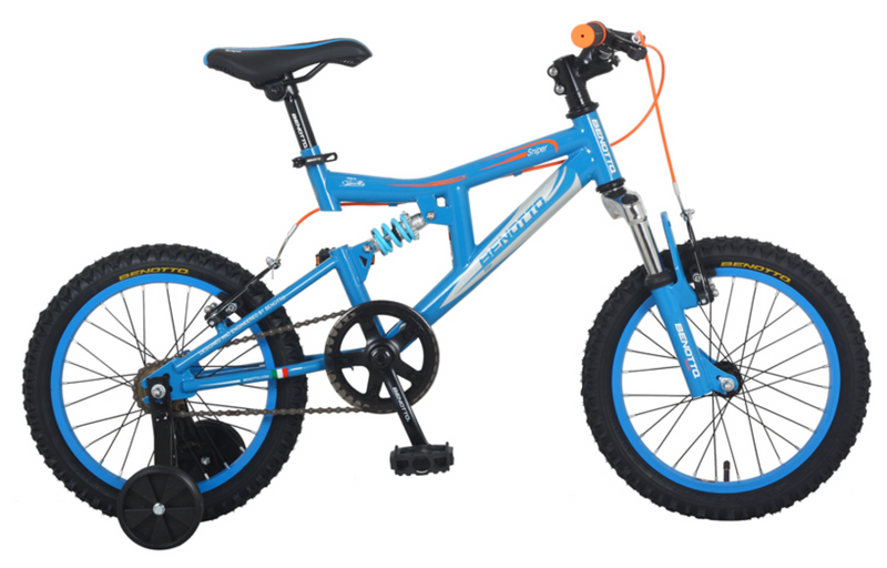 BENOTTO Bicicleta Montaña SNIPER R16 1V. Niño DS Frenos V Acero Azul/Gris Talla:UN