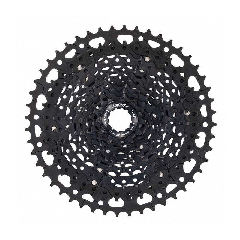 Cassette de Piñones MICROSHIFT MTB CS-G104 Acero 10P 11/48 ADVNET X Araña de Aluminio Negro