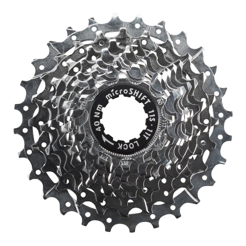 Cassette de Piñones MICROSHIFT Ruta CS-G110 Acero 11P 11/28 CENTOS Araña de Aluminio CENTOS Piñones Cromado