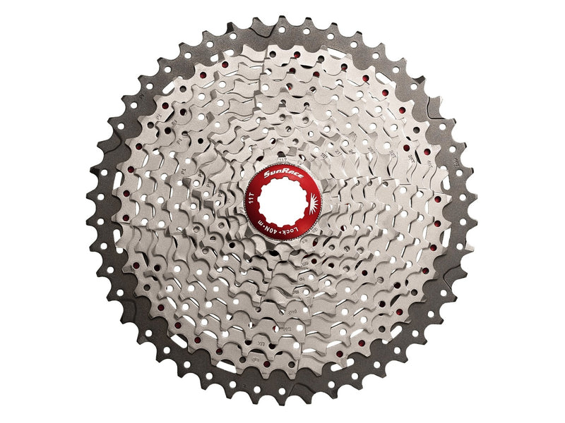 Cassette de Piñones SUNRACE MTB CSMX8 11P 11/50D Aluminio Plata Cajita CSMX8.EA5R.XS1.BXB