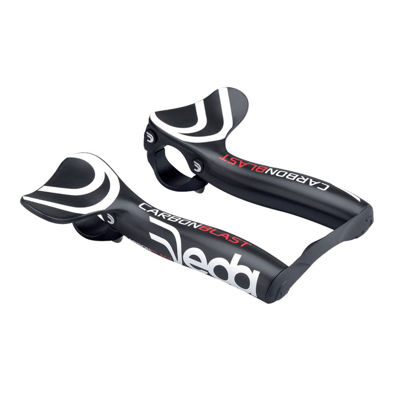 Extensiones DEDA Triatlón CARBON BLAST para Manubrio 31.7mm 135mm Carbón Negro/Blanco CBLAST